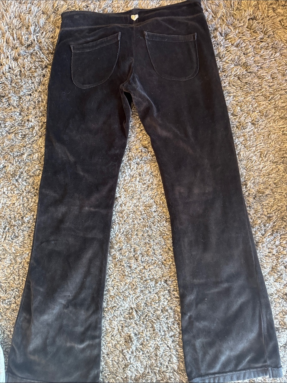 TWISTED HEART Black Velvet Flare Jeans